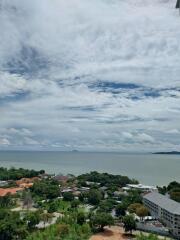 Scenic view of ocean and landscape