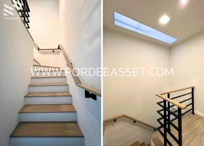 Indoor staircase with modern railing