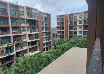 View of multiple apartment buildings from a balcony