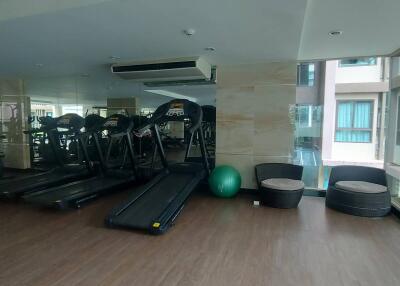 Modern gym with treadmills and exercise equipment