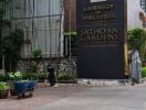 Exterior view of the Sathorn Gardens Condominium and the Embassy of Malaysia sign