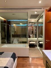 Modern bedroom with en-suite bathroom