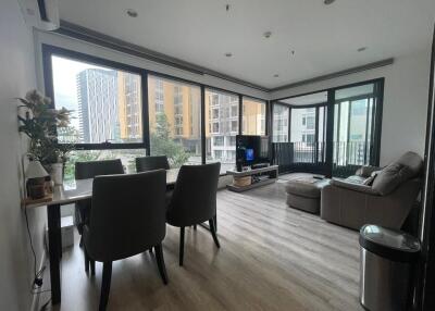 Modern living room with large windows