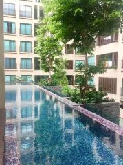 Outdoor Pool Area of the Apartment Building