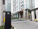 Entrance of a modern apartment building