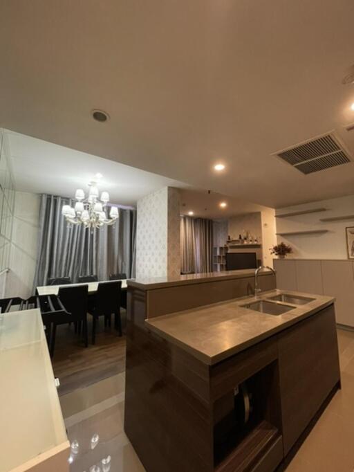 Modern kitchen with adjoining dining area