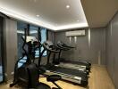 Home gym with fitness equipment