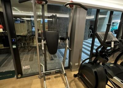 Home gym with exercise equipment