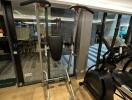 Home gym with exercise equipment