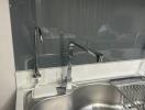 Modern kitchen sink with fixtures