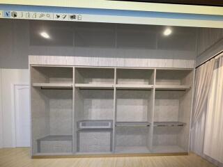 Spacious bedroom with built-in wardrobe