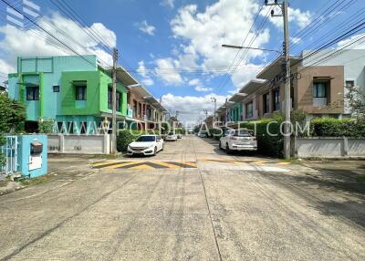 Street view of residential buildings