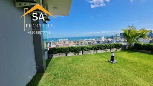 Rooftop garden with city and ocean view