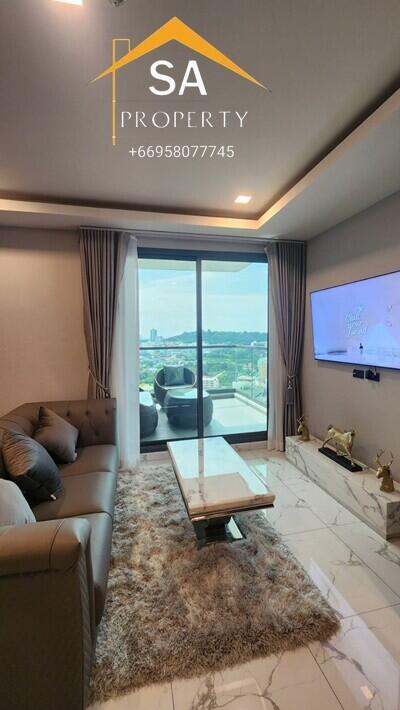 Modern living room with a view