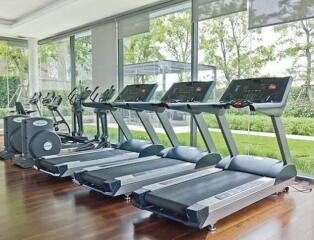 Fitness center with treadmills and exercise bikes