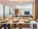 Modern dining area with a stylish table setup