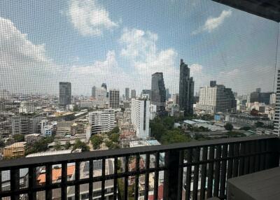 View from the balcony overlooking the city skyline