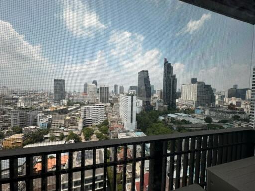 View from the balcony overlooking the city skyline