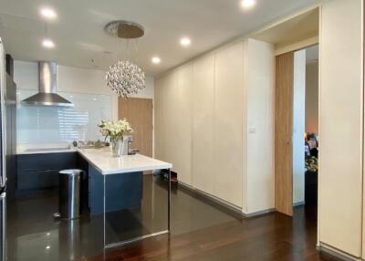 Modern kitchen with island and stainless steel appliances