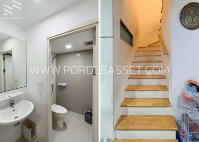 Bathroom and stairway with minimalistic design