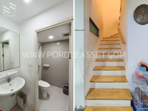 Bathroom and stairway with minimalistic design