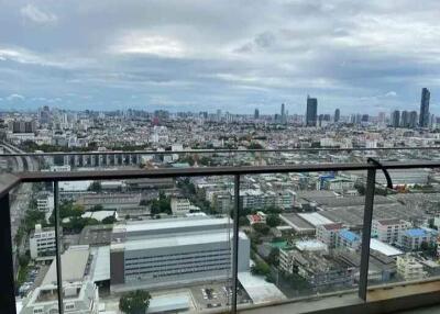 View from balcony overlooking the city skyline