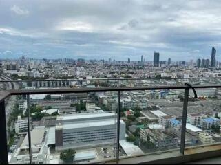 View from balcony overlooking the city skyline