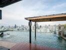 Outdoor rooftop pool with city view