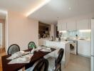 Dining area with modern kitchen