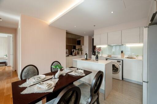 Dining area with modern kitchen