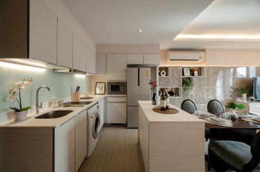 Modern kitchen and dining area