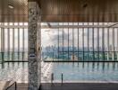 Infinity pool with a panoramic city view