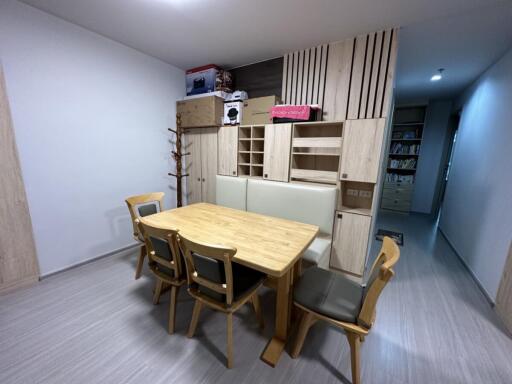 Dining room with wooden table and chairs