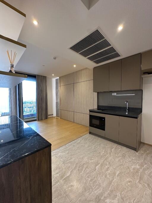 Modern kitchen with integrated living area