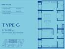 Blueprint of Type G unit featuring 3 bedrooms, 3 bathrooms, kitchen, balcony, and living room