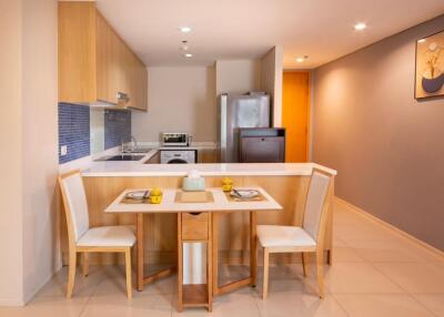 Modern kitchen with dining area