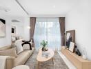 Contemporary living room with natural light