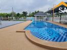 Swimming pool and patio area