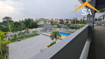 Outdoor view with pool and surrounding area