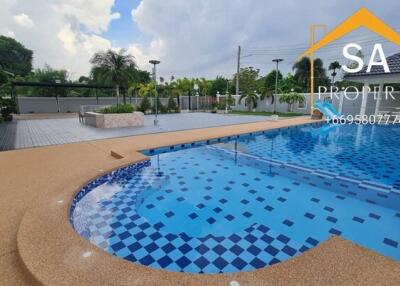 Spacious outdoor area with pool