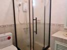 Bathroom with glass shower enclosure