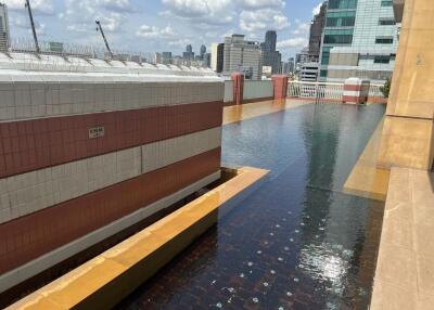 rooftop pool with city view