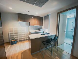 Modern kitchen with island and stools