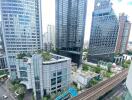 View of modern high-rise buildings in an urban area