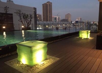 Rooftop pool with city view