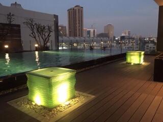 Rooftop pool with city view