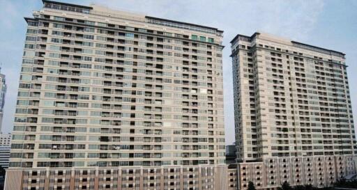 Front view of residential high-rise buildings