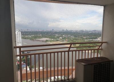 Balcony with a river view