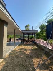 Backyard with canopy