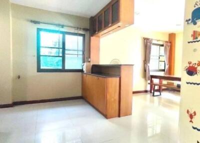 Bright kitchen with open dining area